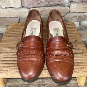 Drexlite Cap Toe Buckle/Fan Leather Classics Loafers Comfort Shoe- Women's 6 N